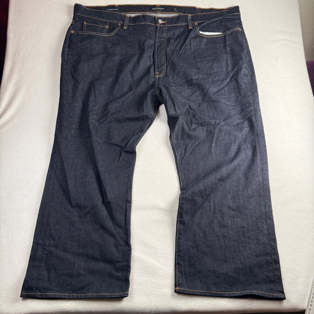 Lucky Brand 181 Relaxed Straight Dark‎ Indigo Denim Jeans Mens 54 x 30